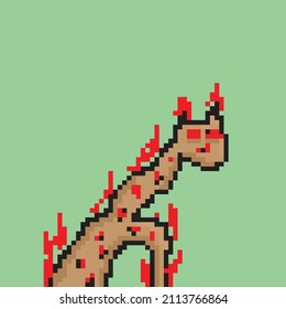 pixel Giraffe cartoon animal design