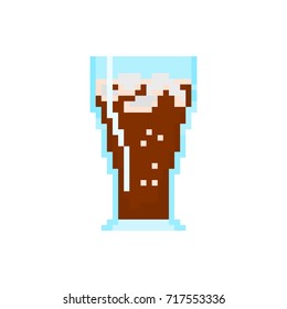 Pixel glass of cola for games and applications.