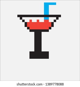 Pixel glass of orange juice