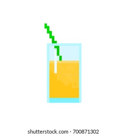 Pixel glass of orange juice