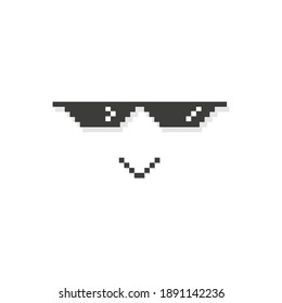 Pixel glasses. Gangster. Vector icon