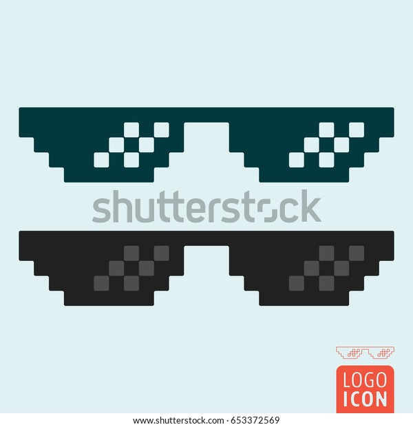 Pixel Glasses Icon Thug Life Meme 库存矢量图 免版税