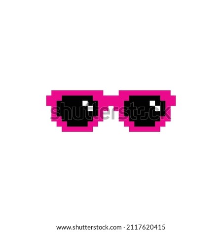 pixel glasses  icon vector  pixel art sunglasses element for 8 bit game