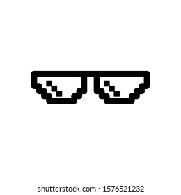 Pixel glasses icon, vector illustration. Flat design style. vector pixel glasses icon illustration isolated on white, pixel glasses icon Eps10. pixel glasses icons graphic design vector symbols.