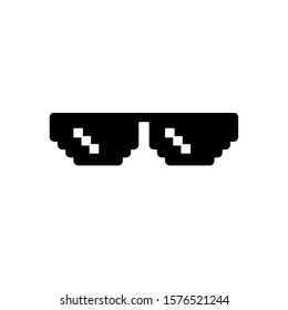 Pixel glasses icon, vector illustration. Flat design style. vector pixel glasses icon illustration isolated on white, pixel glasses icon Eps10. pixel glasses icons graphic design vector symbols.