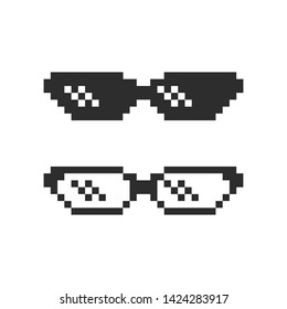 Pixel Glasses Icon Vector Image