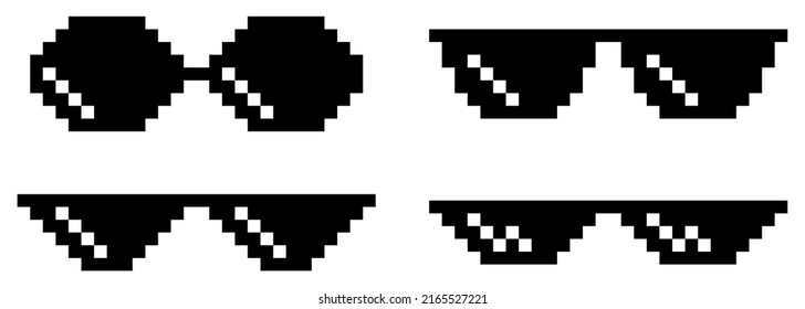 Pixel Glasses Meme Video Game Style Stock Vector (Royalty Free ...