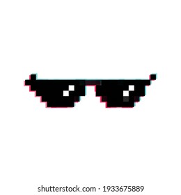  Pixel  Glasses Stock Vector Icon