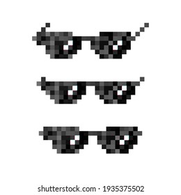  pixel  glasses stock vector icon