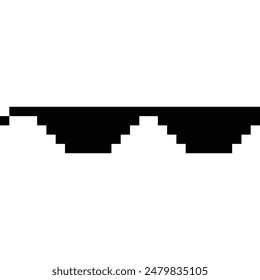 Pixel glasses of thug life meme. Sunglasses icon. Vector Illustration	