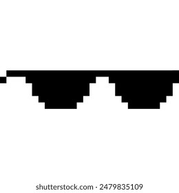 Pixel glasses of thug life meme. Sunglasses icon. Vector Illustration	