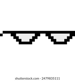 Pixel glasses of thug life meme. Sunglasses icon. Vector Illustration	