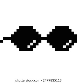 Pixel glasses of thug life meme. Sunglasses icon. Vector Illustration	