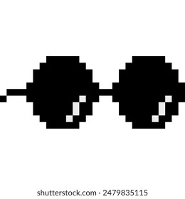 Pixel glasses of thug life meme. Sunglasses icon. Vector Illustration	