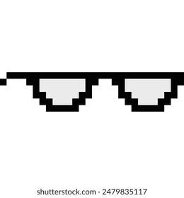 Pixel glasses of thug life meme. Sunglasses icon. Vector Illustration	