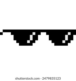 Pixel glasses of thug life meme. Sunglasses icon. Vector Illustration	