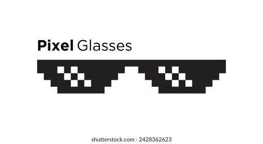 pixel glasses vector, pixel glasses emoticon