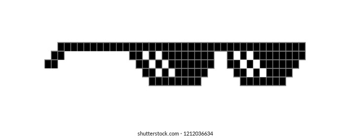 pixel glasses vector image like a boss thug life