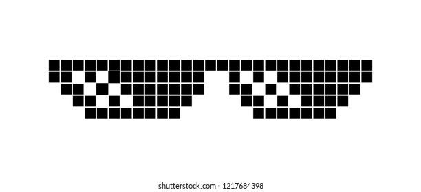 pixel glasses vector image like a boss thug life