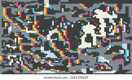 pixel glitch background design for poster, backdrop, banner, etc.