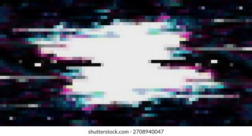Fondo de falla de píxeles, textura de ruido digital monocromo. Partículas cuadradas blancas y negras aleatorias de patrón pixelado abstracto. Video Datos distorsionados y corruptos en el juego retro. Mosaico geométrico granulado