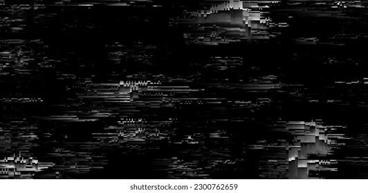 Pixel Glitch Dither Effect Background. Abstract Noise Effect. Video Damage Error. Digital Signal Damage Visualization. VHS Overlay Texture. Vector Illustration.