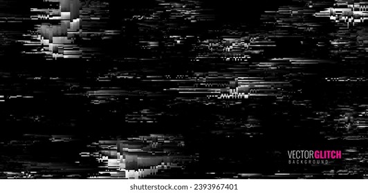 Pixel Glitch Dither Effect Background. Abstract Noise Effect. Video Damage Error. Digital Signal Damage Visualization. VHS Overlay Texture. Vector Illustration.