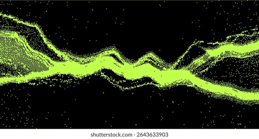 Pixel Glitch Wave Background. Abstract Retro Screen Style