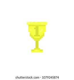 Pixel gold goblet for games and websites