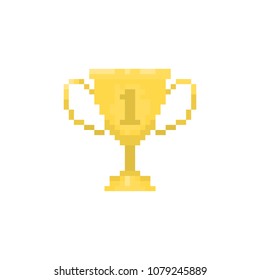 Pixel gold goblet for games and websites