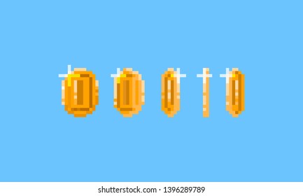 Pixel Golden Coin.game Item.8bit Icon Set.