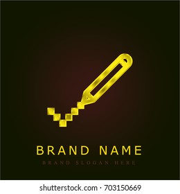 Pixel golden metallic logo