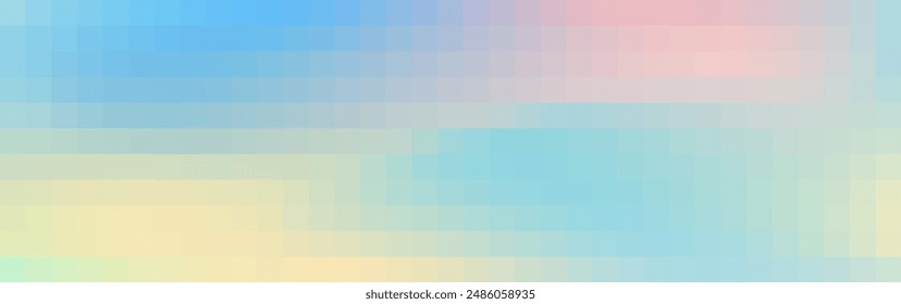 Pixel gradient background. Abstract vector art with mosaic squares. Soft pastel colors