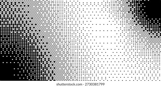 pixel gradient backgrounds with bitmap effect, black and white, vector, isolated on white background.