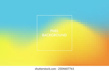 pixel gradient texture abstract background with blue, orange, yellow, pastel color