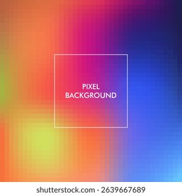 pixel gradient texture abstract background with blue, red, purple, yellow, orange color