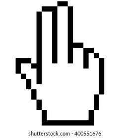 Pixel graphic hand - two fingers Sign