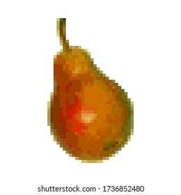 Pixel graphic pear. Fruit. 8 bit Vector illustration