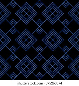 Pixel graphics. Black and blue image. Intersecting geometric patterns. Vector. For web design, design presentations, textile and light industry