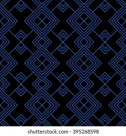 Pixel graphics. Black and blue image. Intersecting geometric patterns. Vector. For web design, design presentations, textile and light industry
