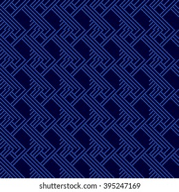 Pixel graphics.  blue color image. Intersecting geometric patterns. Vector. For web design, design presentations, textile and light industry