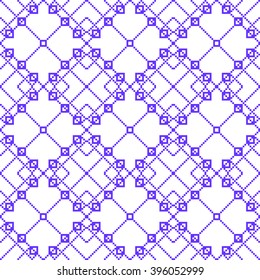 Pixel graphics.  blue color image. Intersecting geometric patterns. Vector. For web design, design presentations, textile and light industry