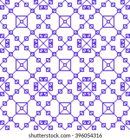 Pixel graphics.  blue color image. Intersecting geometric patterns. Vector. For web design, design presentations, textile and light industry