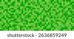 Pixel grass seamless pattern. Pixelart computer block texture. Digital green grass pattern. Game style squared background. Vector illustration isolated on white background.