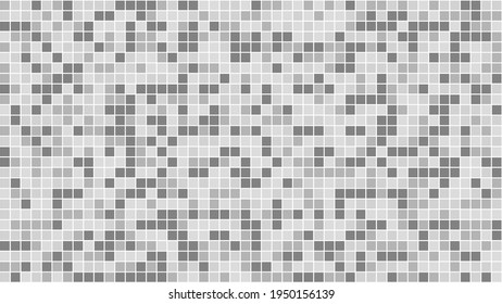 The pixel is a gray repeating background.. Seamless abstract simple pattern of small squares. Vector illustration.