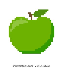 pixel verde maçã isolada em branco, vetor