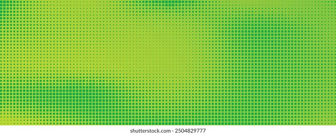 Pixel green mosaic. Monochrom abstract vector background. Retro pixilated backdrop. Cover art for a comic book or manga