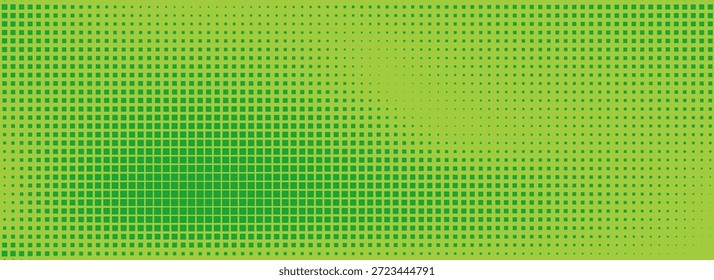 Pixel green mosaic. Monochrom abstract vector background. Retro pixilated backdrop. Cover art for a comic book or manga.Eps10