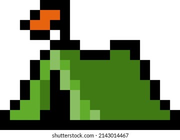 Tente verte au pixel près - image vectorielle isolée 8 bits