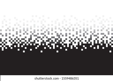 Pixel Grey Gradient Seamless Pattern. Pixel abstract mosaic background, Vector illustration for website, card, poster.